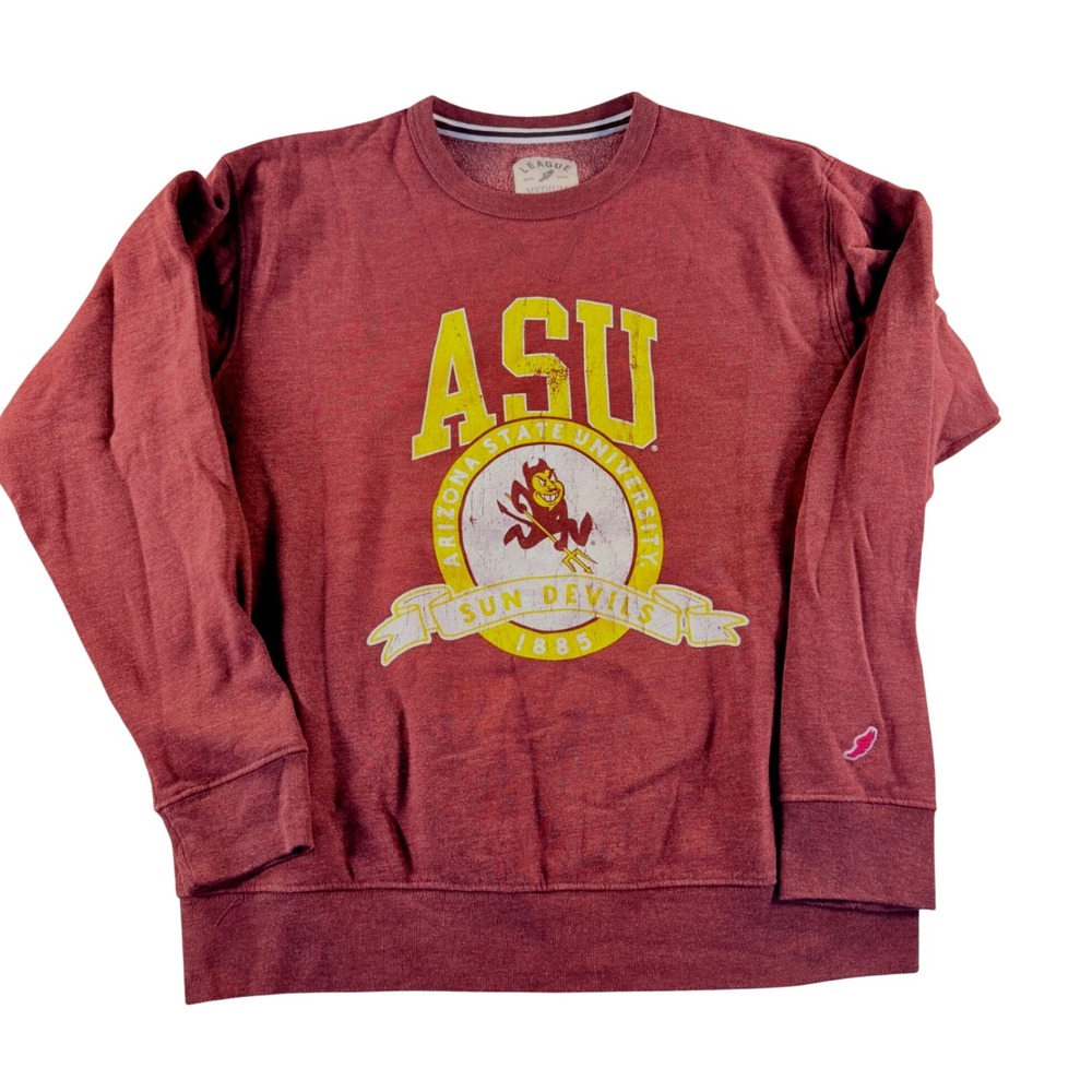 League Arizona State University ASU Sun Devils Sweatshirt Mens Medium Maroon